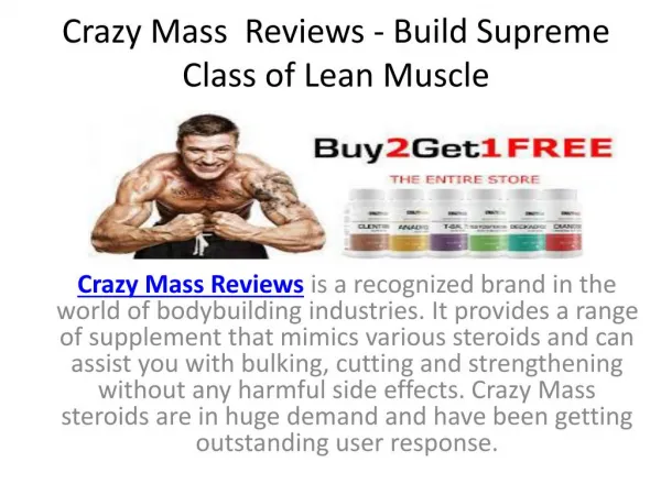 Crazy Mass Reviews - Increase Muscle To Reduce Extra Fat
