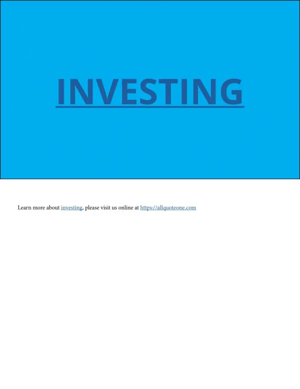 Investing - All Quote One https://allquoteone.com