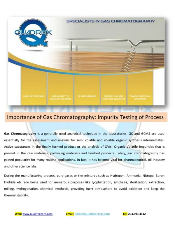 Specialist in Gas Chromatography