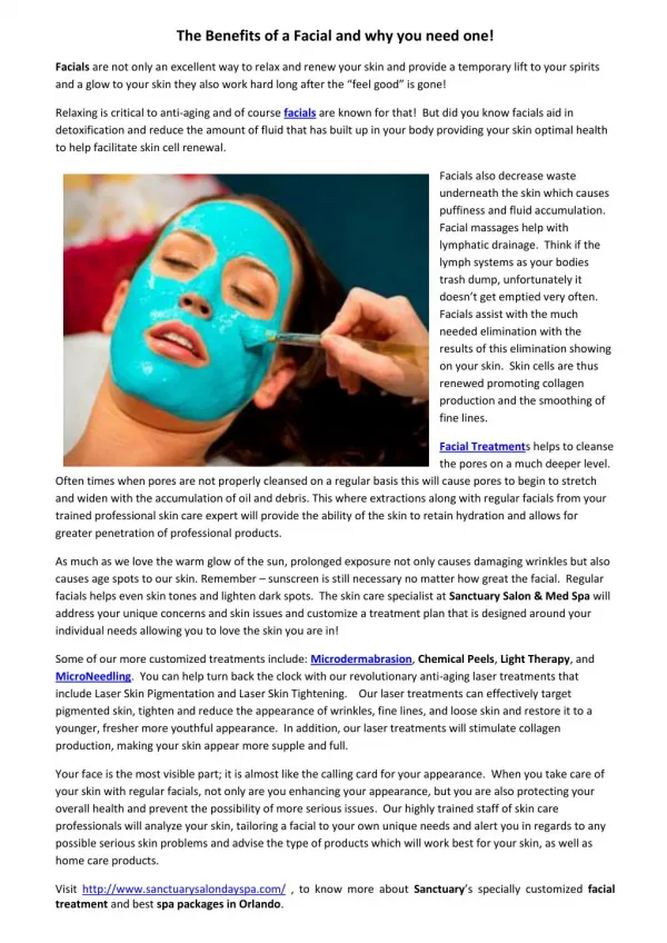 The Benefits of a Facial and why you need one!
