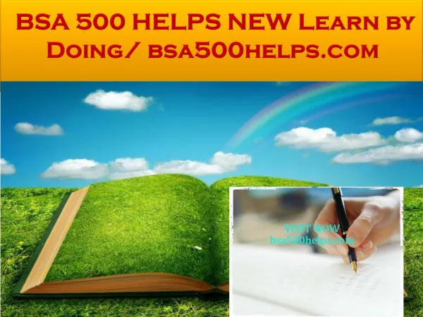 BSA 500 HELPS NEW Learn by Doing/ bsa500helps.com