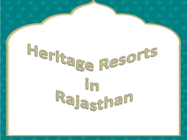 Heritage Resorts in Rajasthan