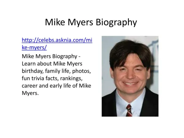 Mike Myers Biography | Biography Of Mike Myers