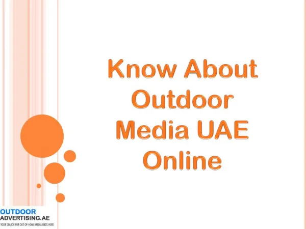 Know About Outdoor Media UAE Online