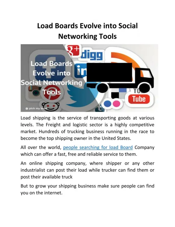 Load Boards Evolve into Social Networking Tools
