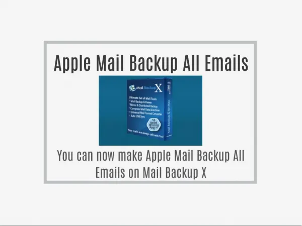 Apple Mail Backup All Emails