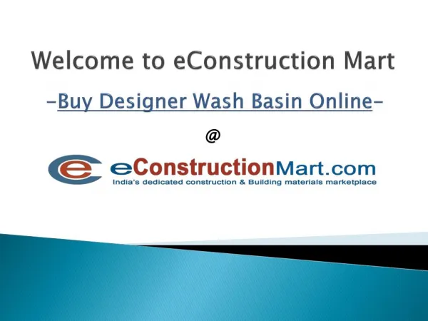 Buy Wash Basins Online at Best Prices from eConstruction Mart