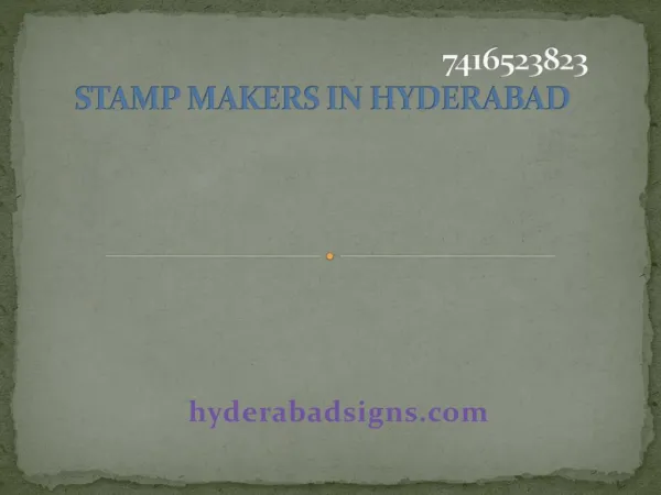 Stamp makers in Hyderabad