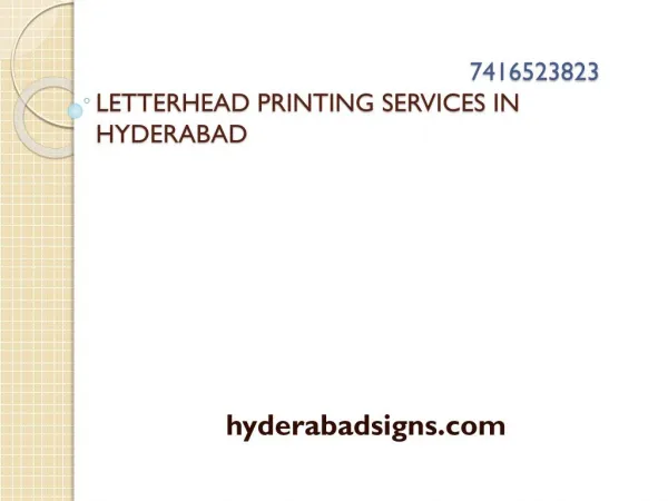 Letterhead Printing in Hyderabad