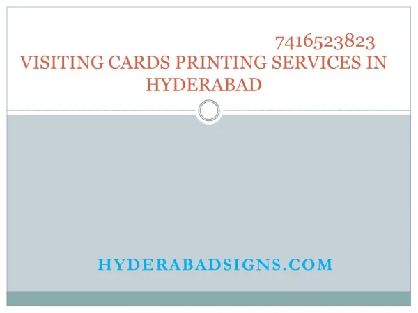 Visiting Cards Printing in Hyderabad