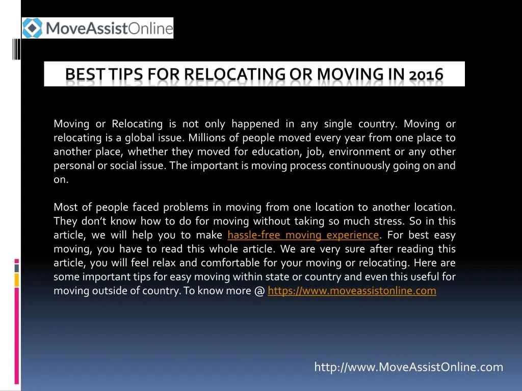 best tips for relocating or moving in 2016