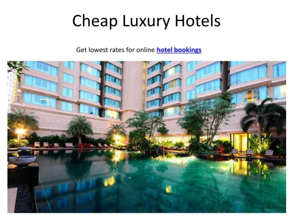 Cheap hotel deals & accommodation rates around the world - Compare, book & save