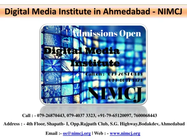 The Best Digital Media Institute in Ahmedabad - NIMCJ