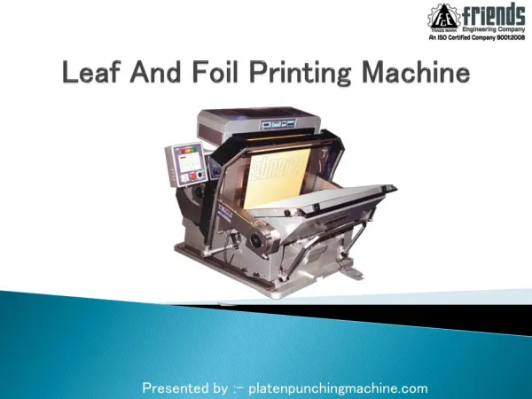 Leaf And Foil Printing Machine platenpunchingmachine.com