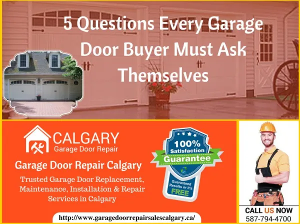 5 Questions Every Garage Door Buyer Must Ask Themselves