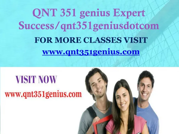 QNT 351 genius Expect Success/qnt351geniusdotcom