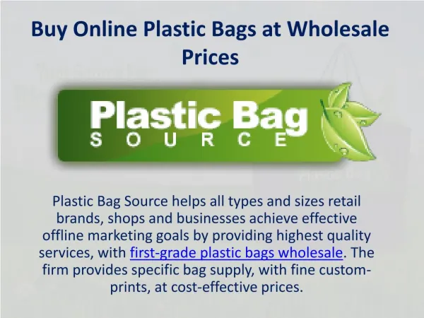 Buy Online Plastic Bags at Wholesale Prices