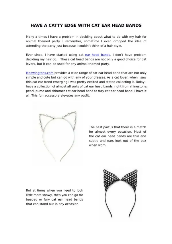 Have a Catty Edge With Cat Ear Head Bands