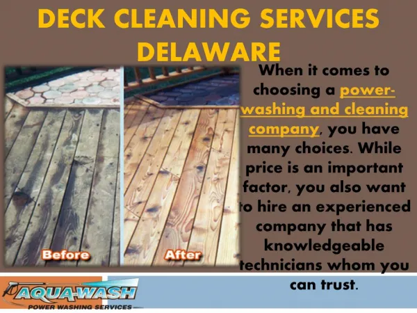 Deck Cleaning Services in Delaware