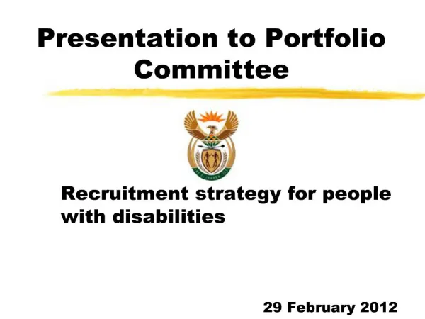 Presentation to Portfolio Committee