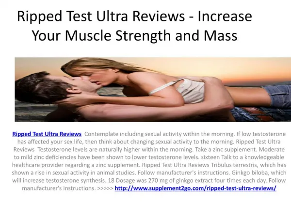 Ripped Test Ultra - Increase Lean Muscle Mass