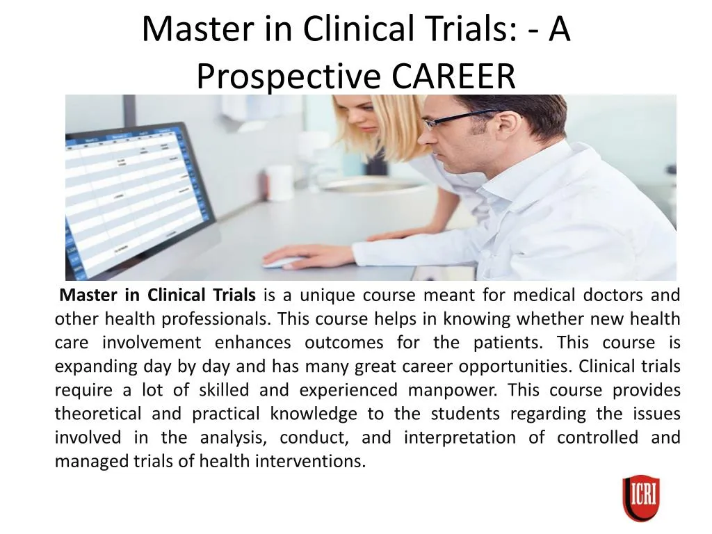 master in clinical trials a prospective career