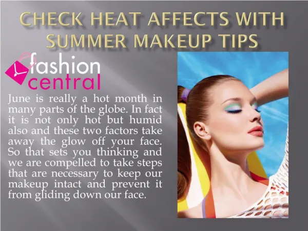 check Heat Affects with Summer Makeup Tips