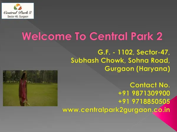 Central Park II - Belair Sector 48 Sohna Road Gurgaon - Centralpark2gurgaon.co.in