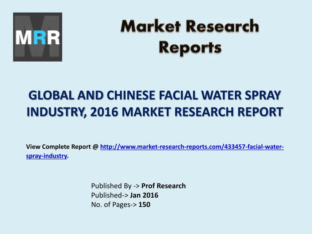 global and chinese facial water spray industry 2016 market research report