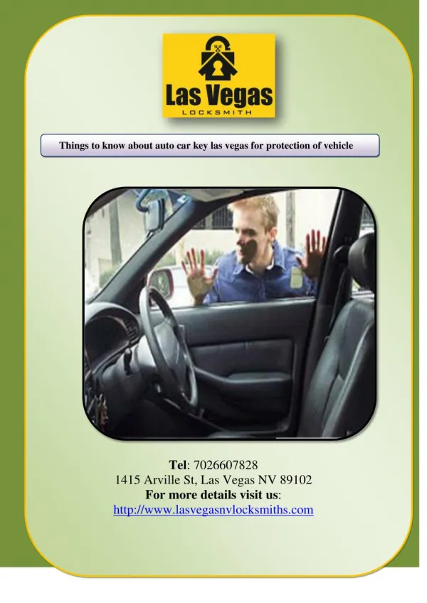 Things to know about auto car key las vegas for protection of vehicle