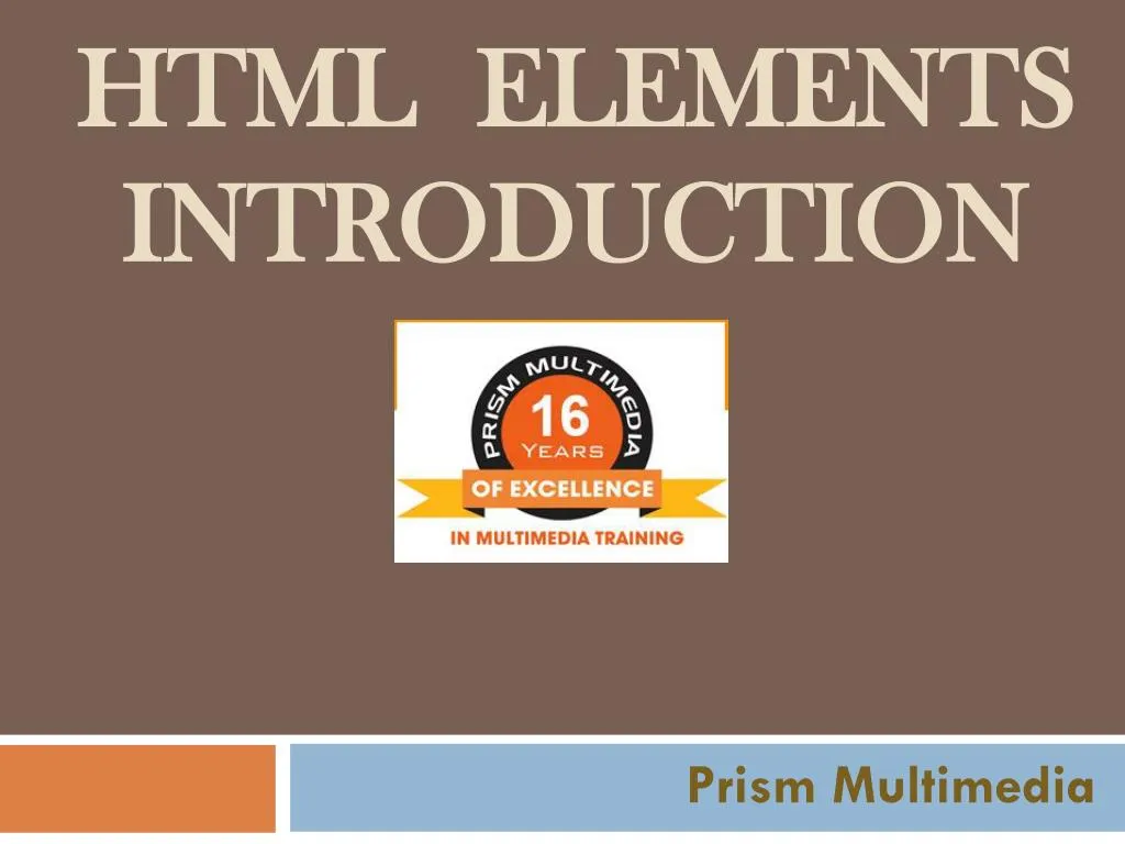 html elements introduction