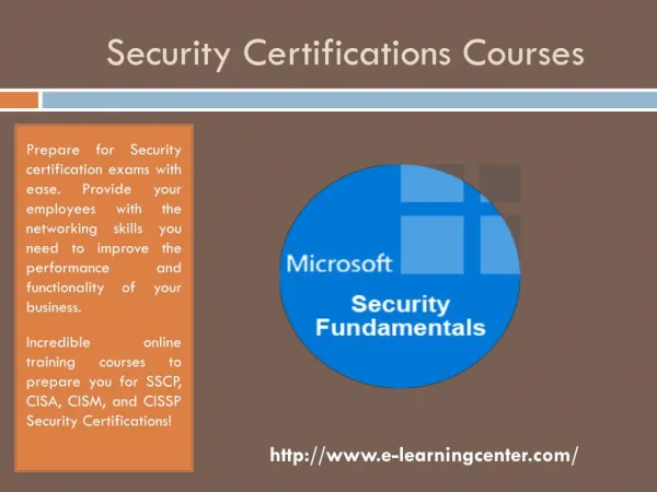 Get Security Certifications Online