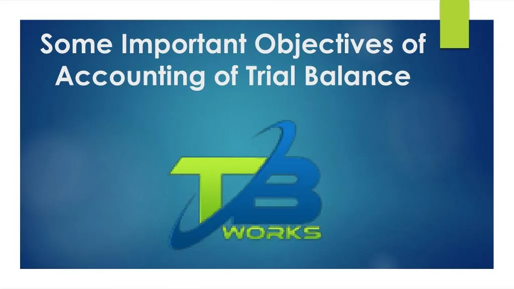 some important objectives of accounting of trial balance