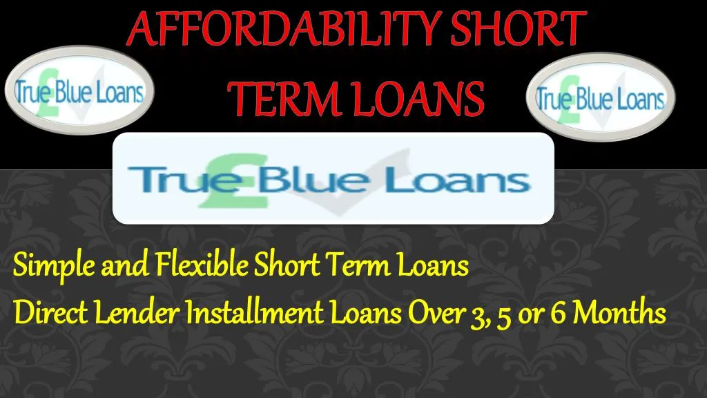 affordability short term loans