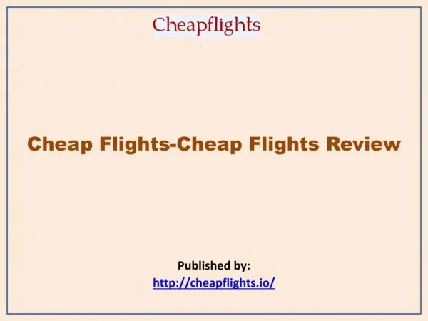 Cheap Flights Review