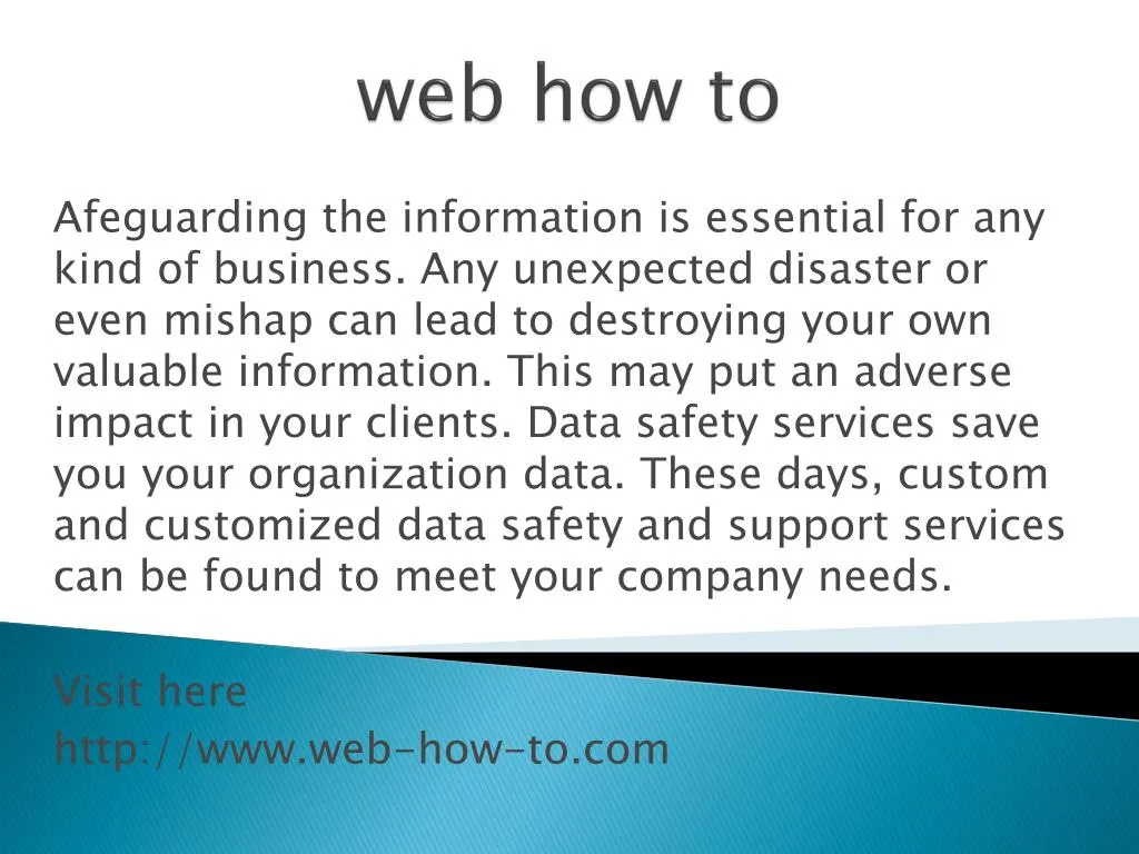 web how to
