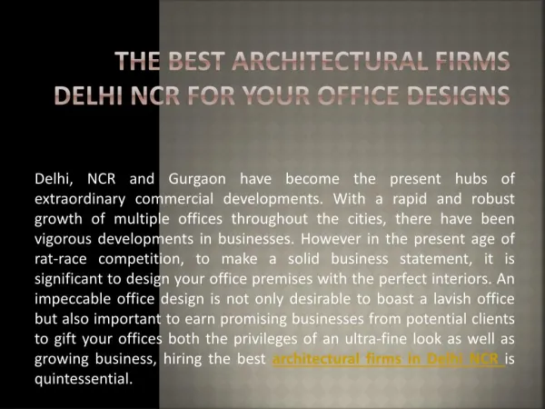 Architectural Firms in Delhi NCR
