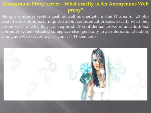 Anonymous Proxy server - What exactly is An Anonymous Web proxy
