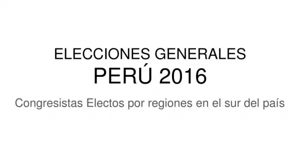 Elecciones Congreso 2016