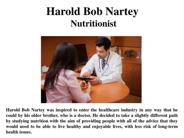 Harold Bob Nartey Nutritionist
