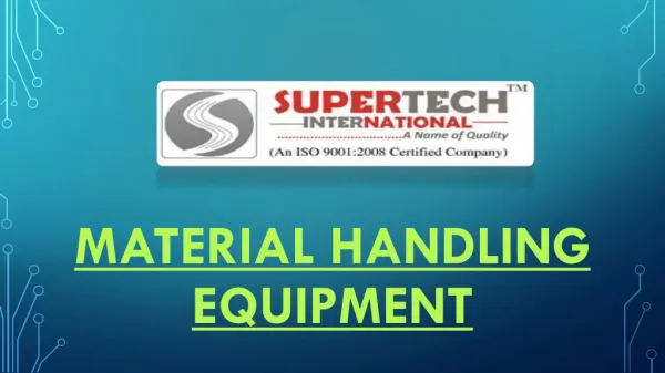 Material handling equipment Manufacturer