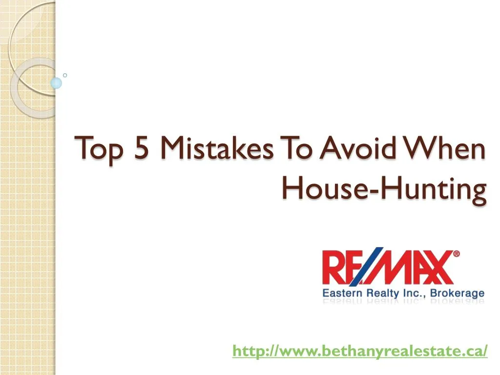 top 5 mistakes to avoid when house hunting