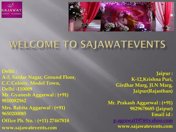 Theme Based Party Organisers in Jaipur | WEDDING PLANNERS IN DELHI - Sajawatevents.com