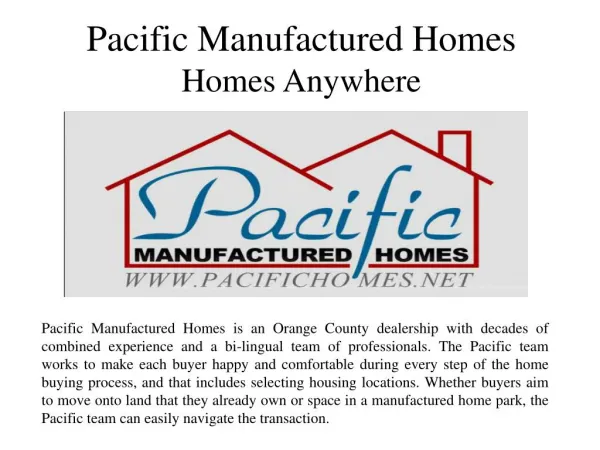 Pacific Manufactured Homes - Homes Anywhere