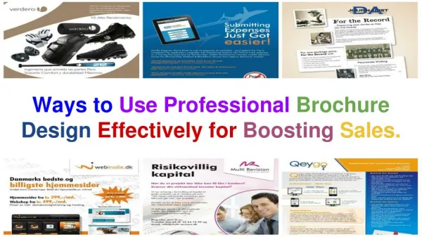 Ways to Use Professional Brochure Design Effectively for Boosting Sales