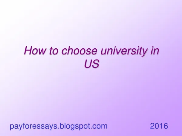 How to choose university