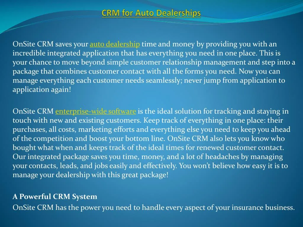 crm for auto dealerships