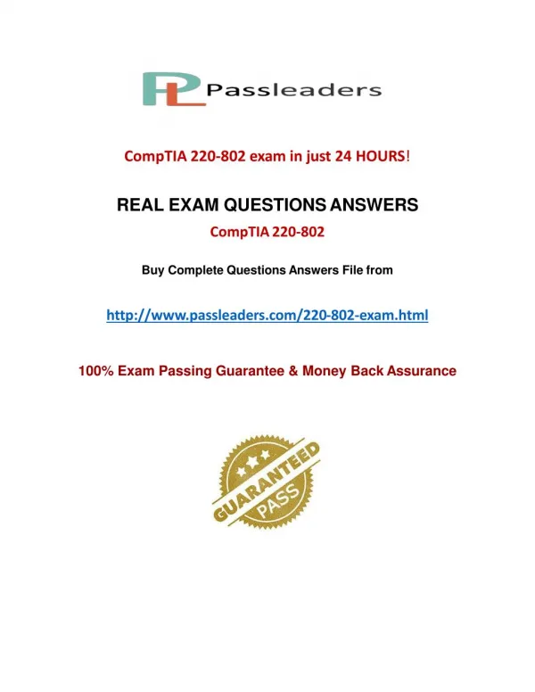 Passleader 220-802 Study Material