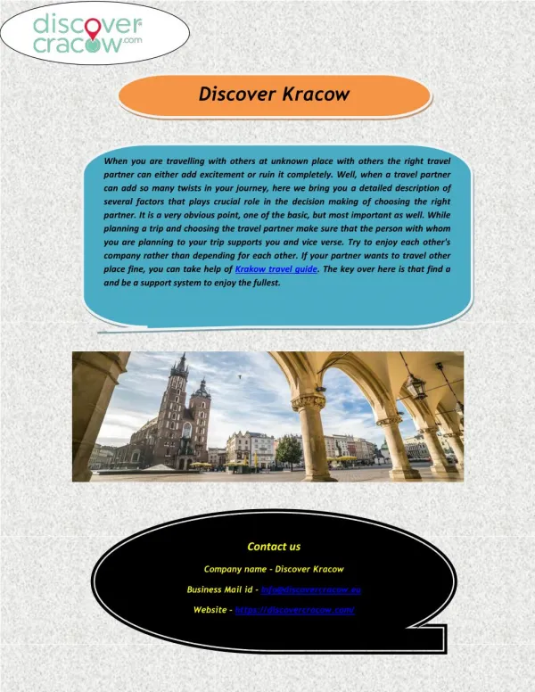 Krakow City Tours, Sightseeing & Travel Guide