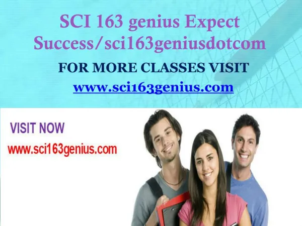 SCI 163 genius Expect Success/sci163geniusdotcom